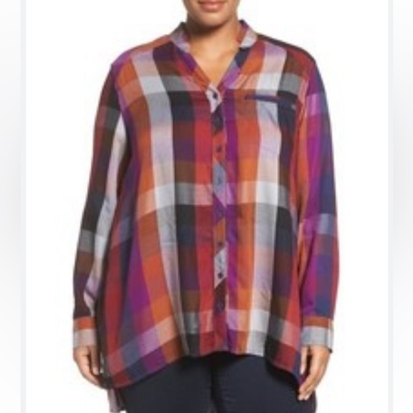 Melissa McCarthy + Seven7 Plaid Flannel Shirt - Picture 1 of 11